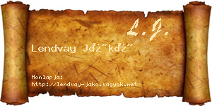Lendvay Jákó névjegykártya